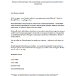 Missed appointments template letter